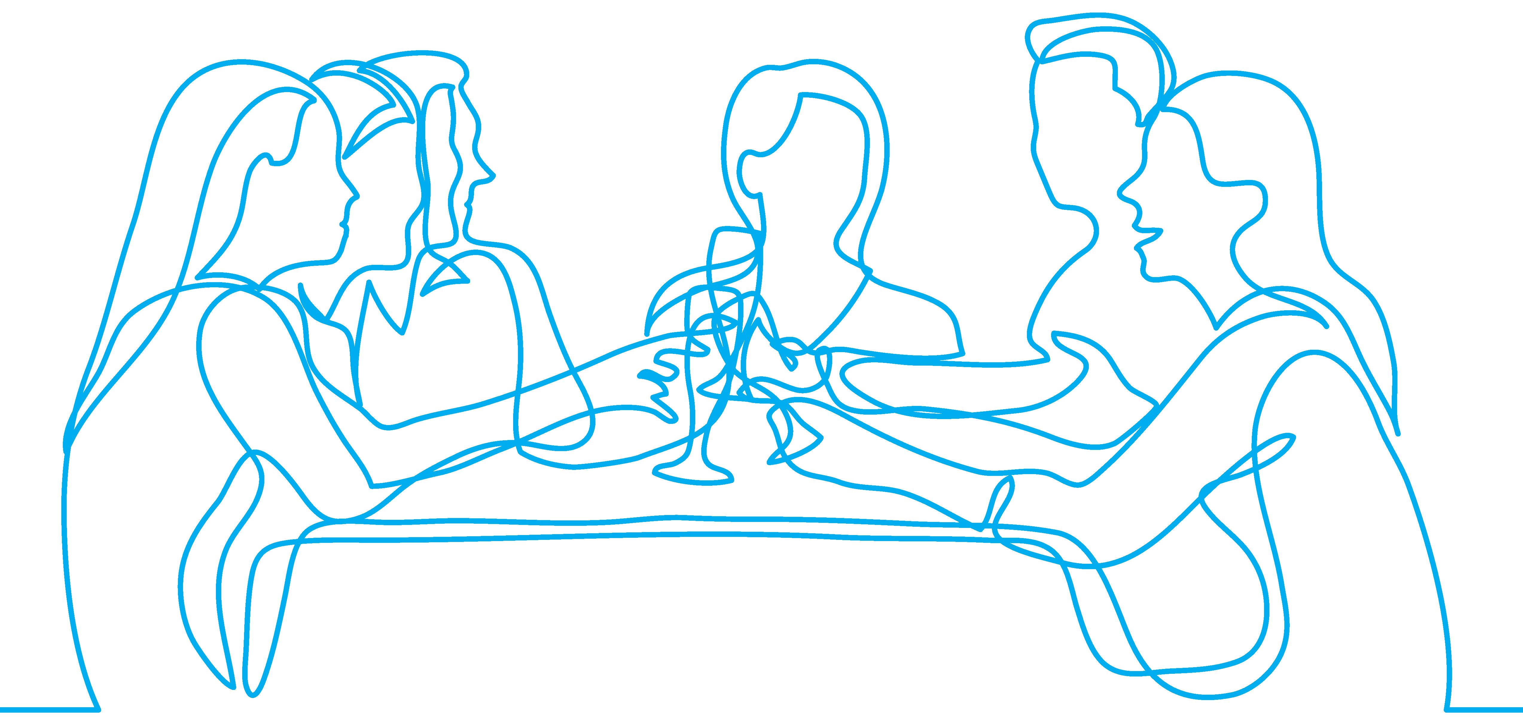 bluQube line drawing business meeting